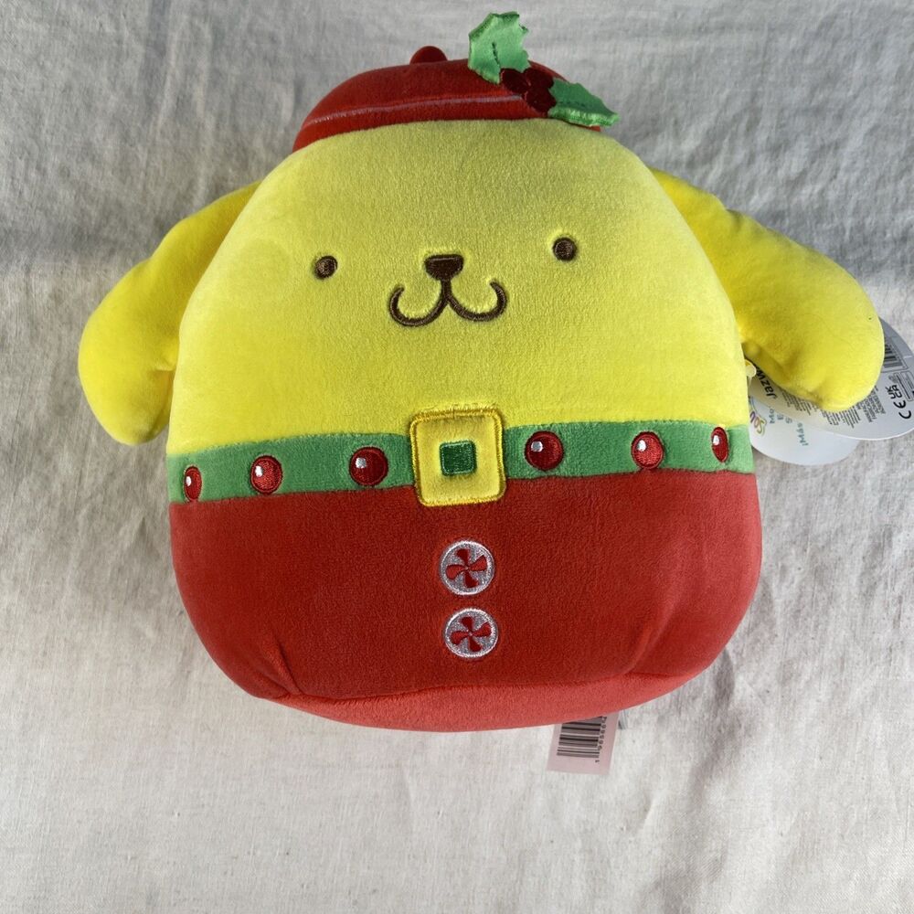 2024 SQUISHMALLOWS CHRISTMAS HELLO KITTY & FRIENDS POMPOMPURIN 8" PLUSH